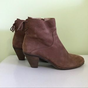 Lucky Brand brown leather lace up booties
